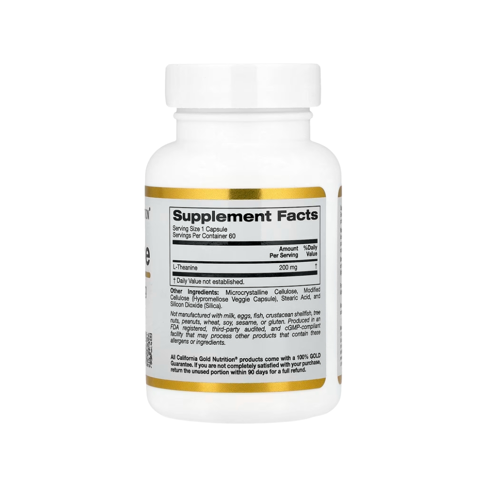 L-TEANINA  - 200mg 60 Capsulas - CALIFORNIA GOLD - Imagem 2