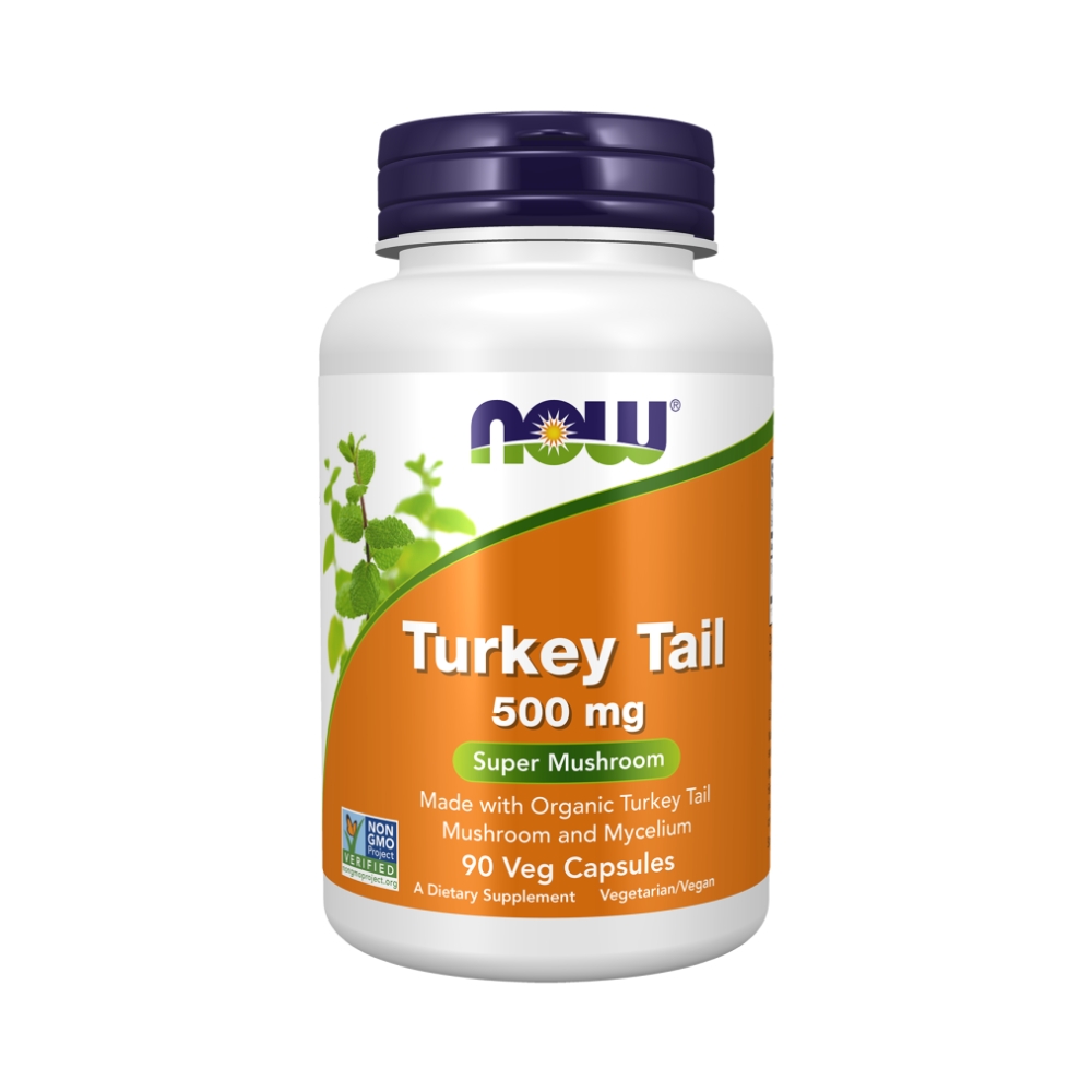 Turkey Tail Cogumelo Cauda de Peru - 500mg 90 Capsulas - NOW