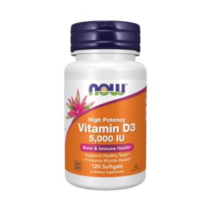 Vitamina D3 - 5.000 UI 120 Softgels - NOW FOODS